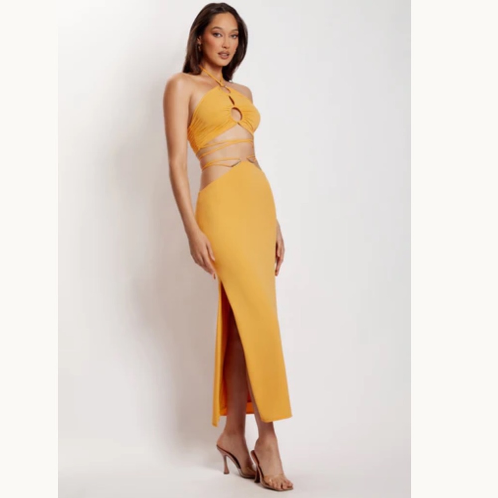Orange / Yellow Meshki Skirt and Top Set